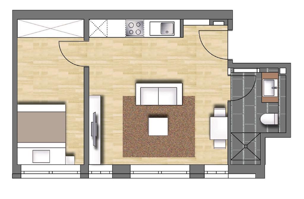 Comfort Apartment mit 1 Schlafzimmer